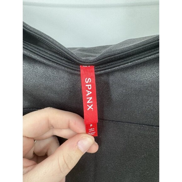 SPANX Faux Leather Moto Skinny Legging Women Small Black Grunge Skater Preppy - Picture 4 of 9